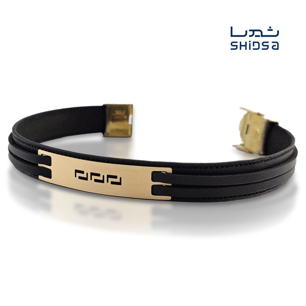 دستبند چرم و طلا مردانه ورساچه ML08