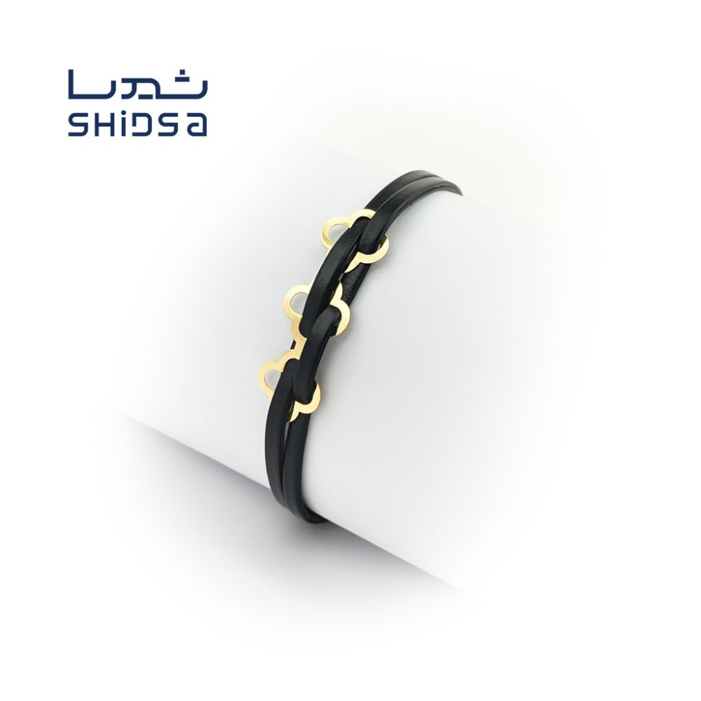 دستبند چرم و طلا زنانه ZR01