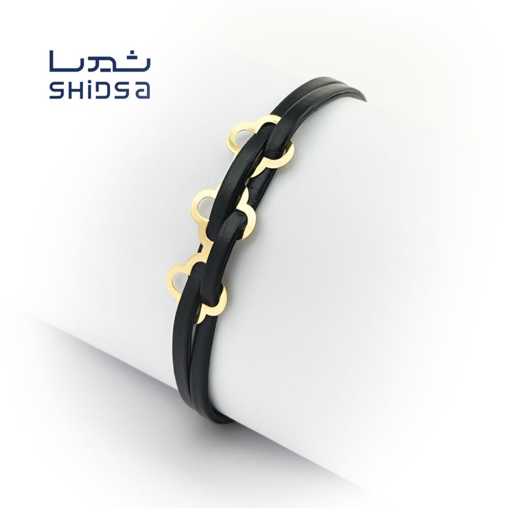 دستبند چرم و طلا زنانه ZR01-2