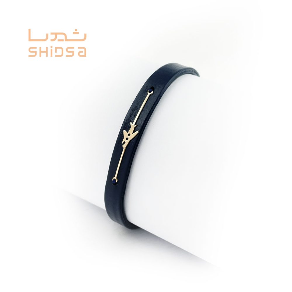 دستبند چرم و طلا هواپیما bd01