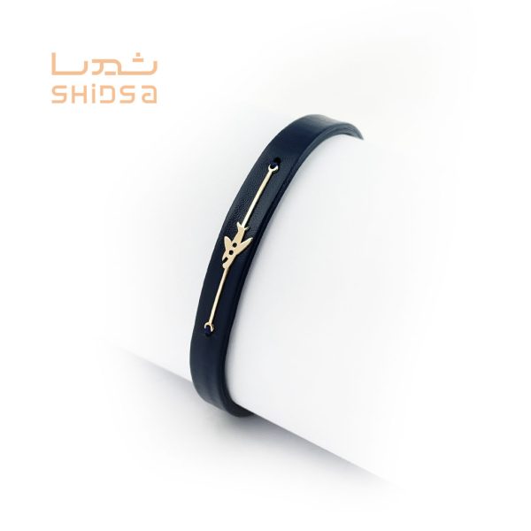دستبند چرم و طلا هواپیما bd01
