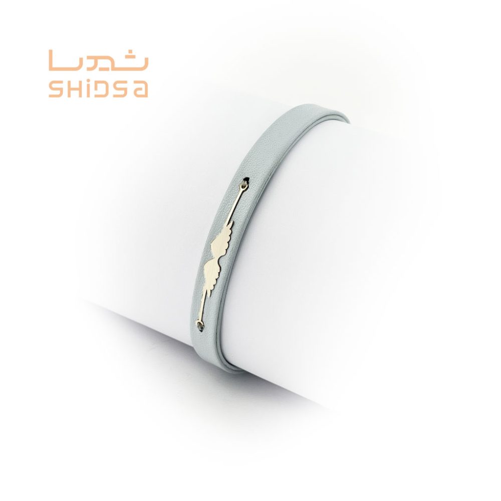 دستبند چرم و طلا بال zd01