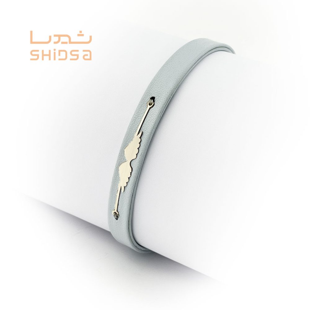 دستبند چرم و طلا بال zd01-2