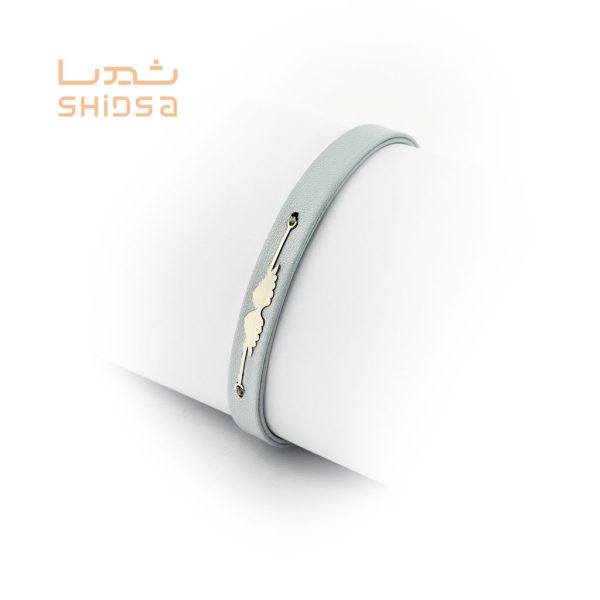 دستبند چرم و طلا بال zd01