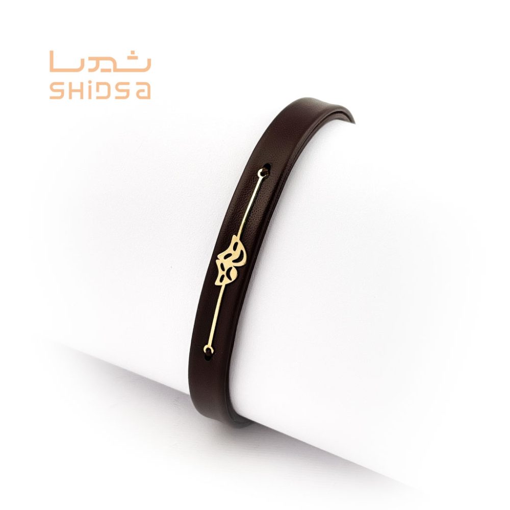 دستبند چرم و طلا zd03-2