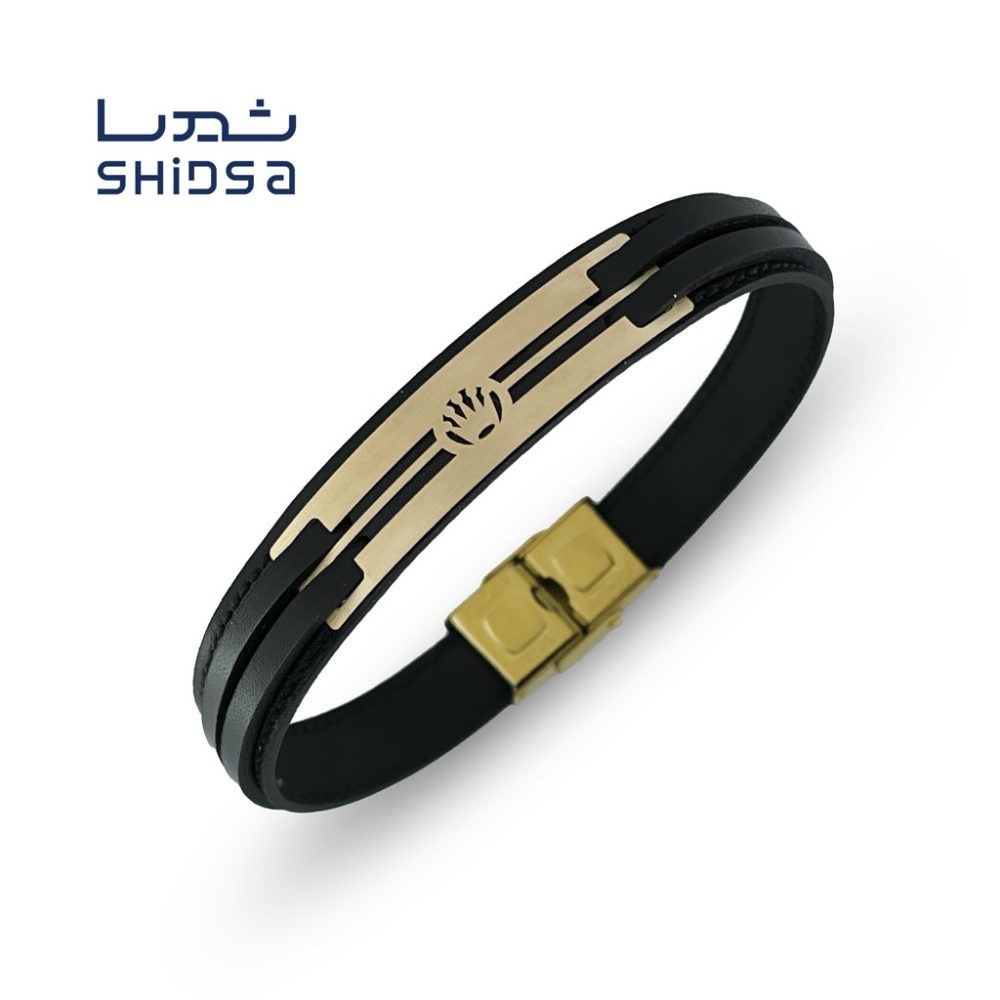 دستبند چرم و طلا مردانه رولکس ML24