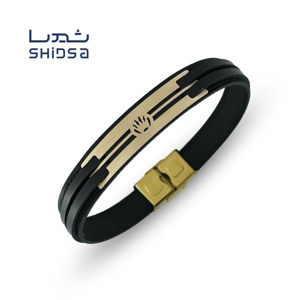 دستبند چرم و طلا مردانه رولکس ML24