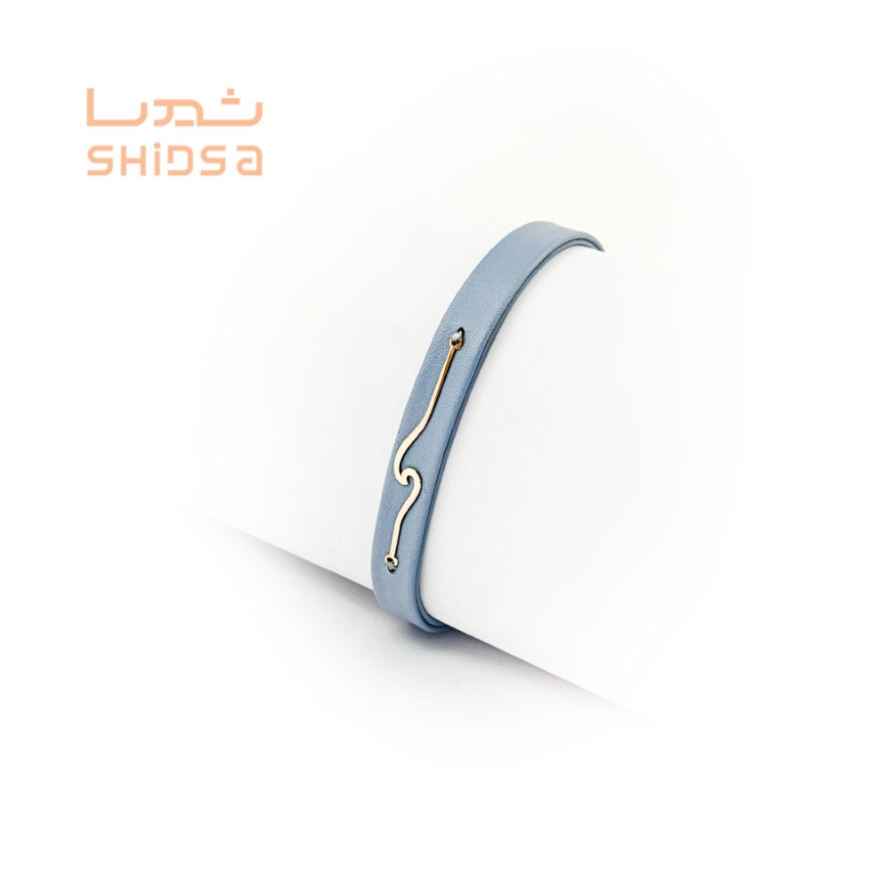 دستبند چرم و طلا زنانه موج zd06