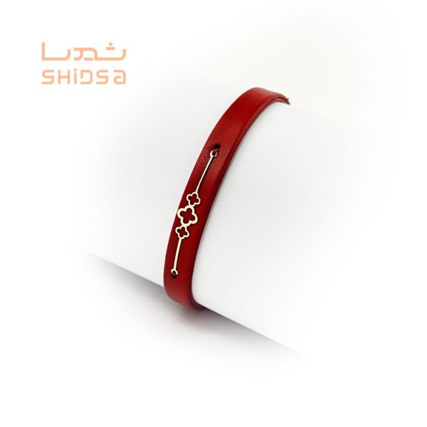 دستبند چرم و طلا زنانه ونکلیف zd07