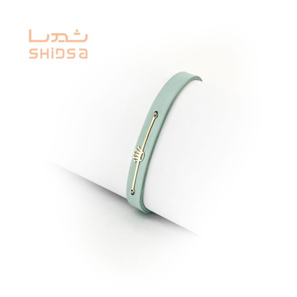 دستبند چرم و طلا زنانه رولکس zd08
