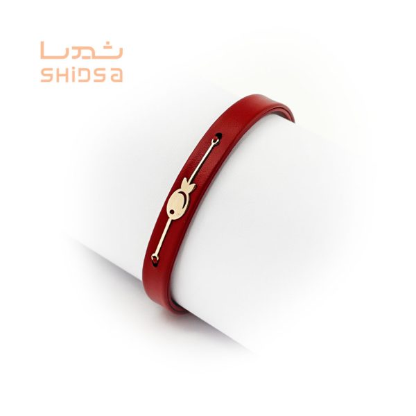 دستبند چرم و طلا کودک ماهی zd09